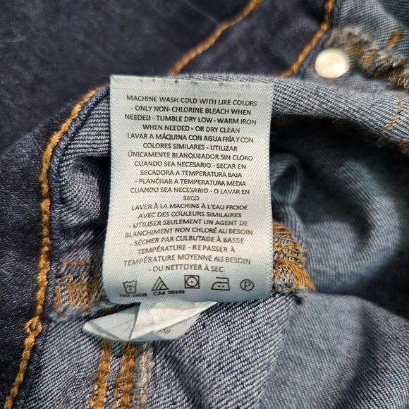 Upcycled Blue Denim Jeans Bohemian Maxi Skirt Sz 12 Hand Sewn With Floral Panels - Picture 12 of 12